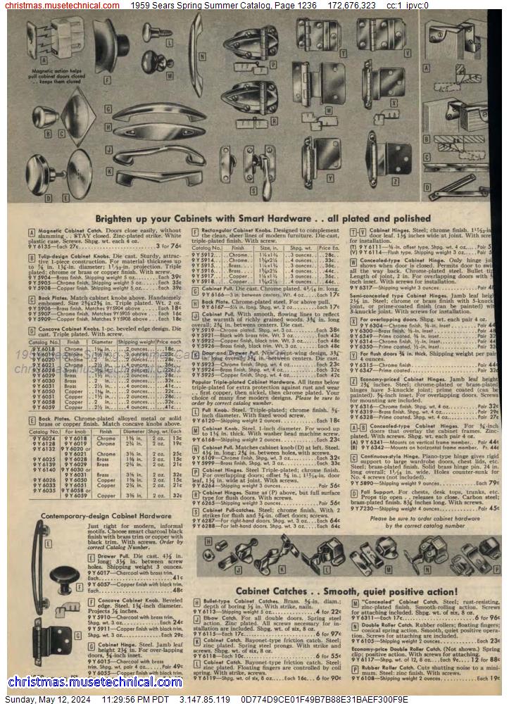 1959 Sears Spring Summer Catalog, Page 1236