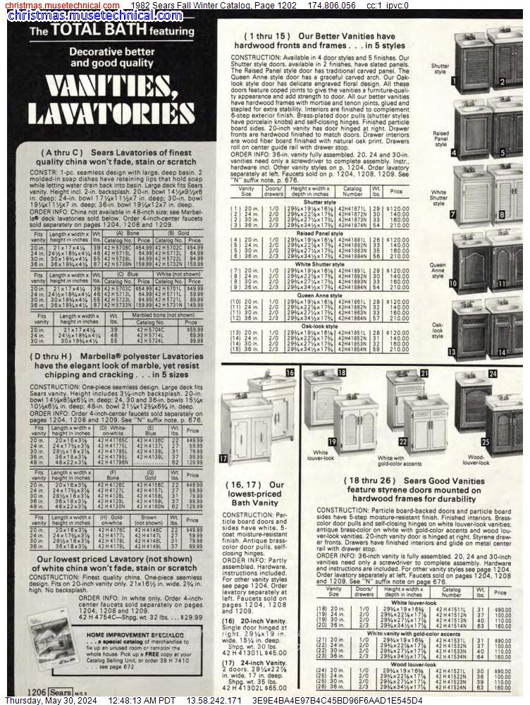 1982 Sears Fall Winter Catalog, Page 1202