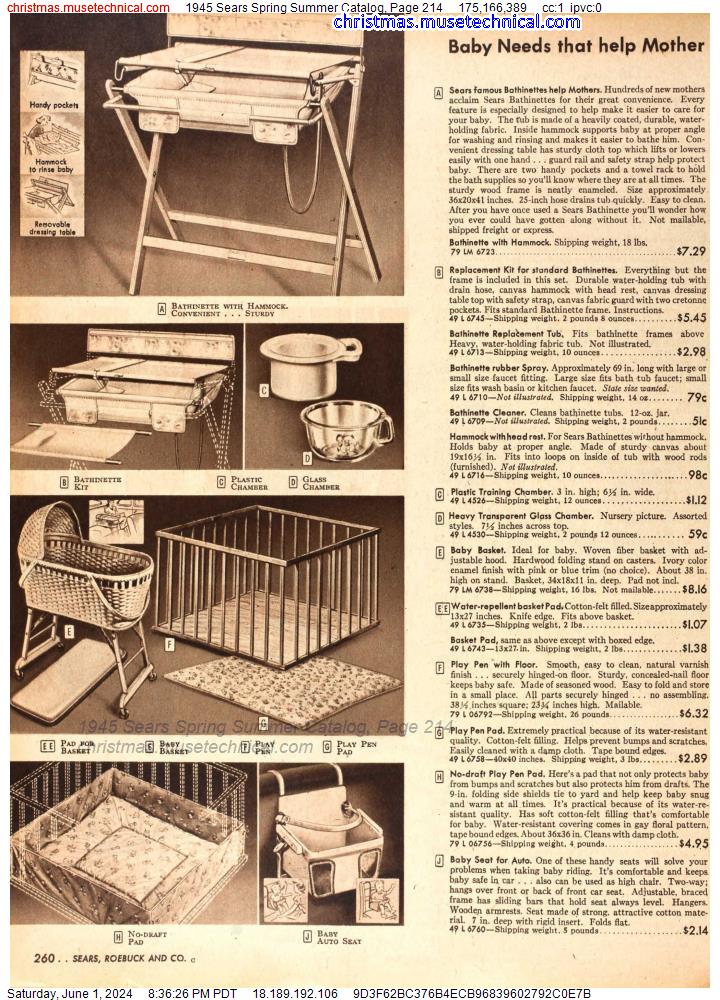 1945 Sears Spring Summer Catalog, Page 214
