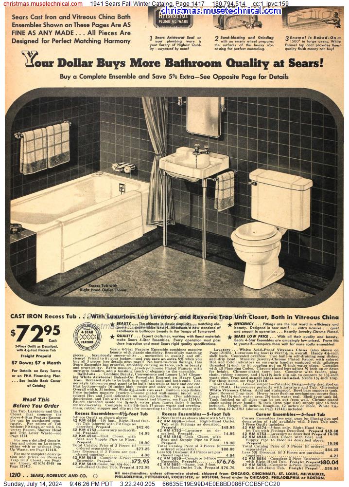 1941 Sears Fall Winter Catalog, Page 1417