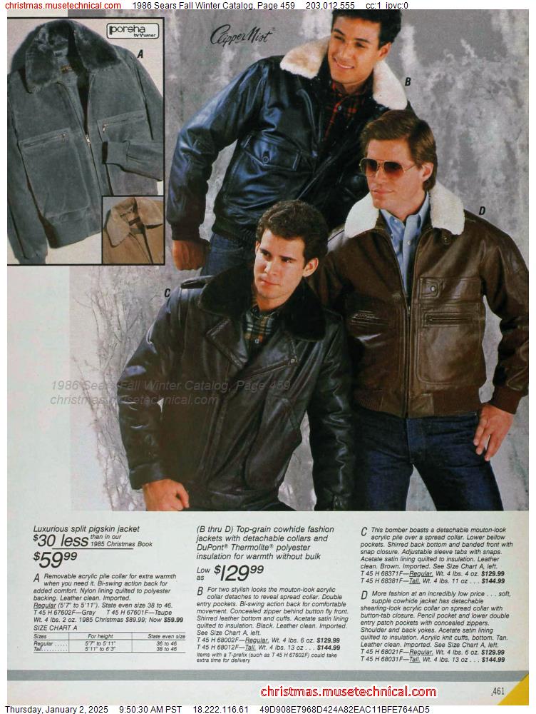 1986 Sears Fall Winter Catalog, Page 459