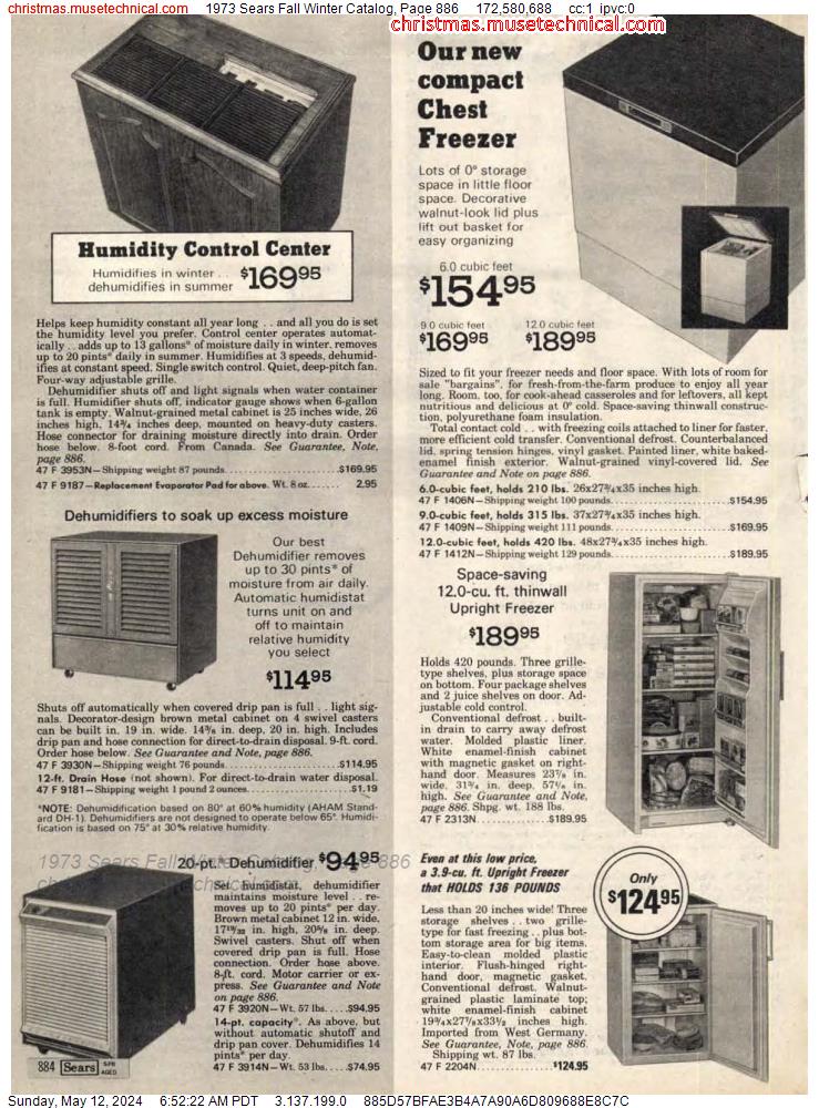 1973 Sears Fall Winter Catalog, Page 886