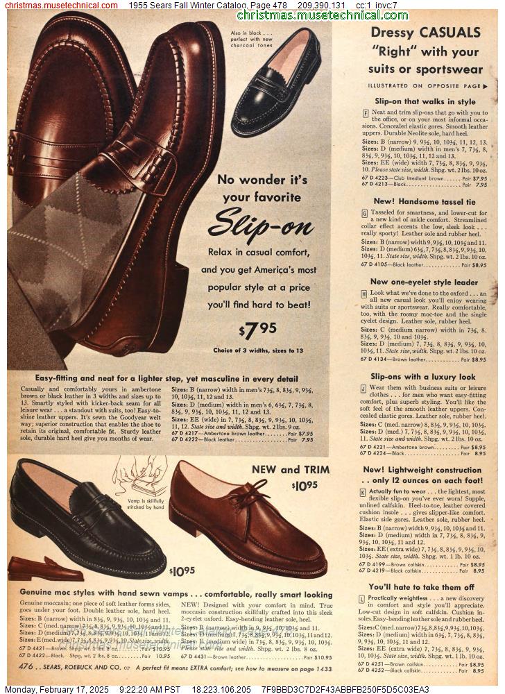 1955 Sears Fall Winter Catalog, Page 478