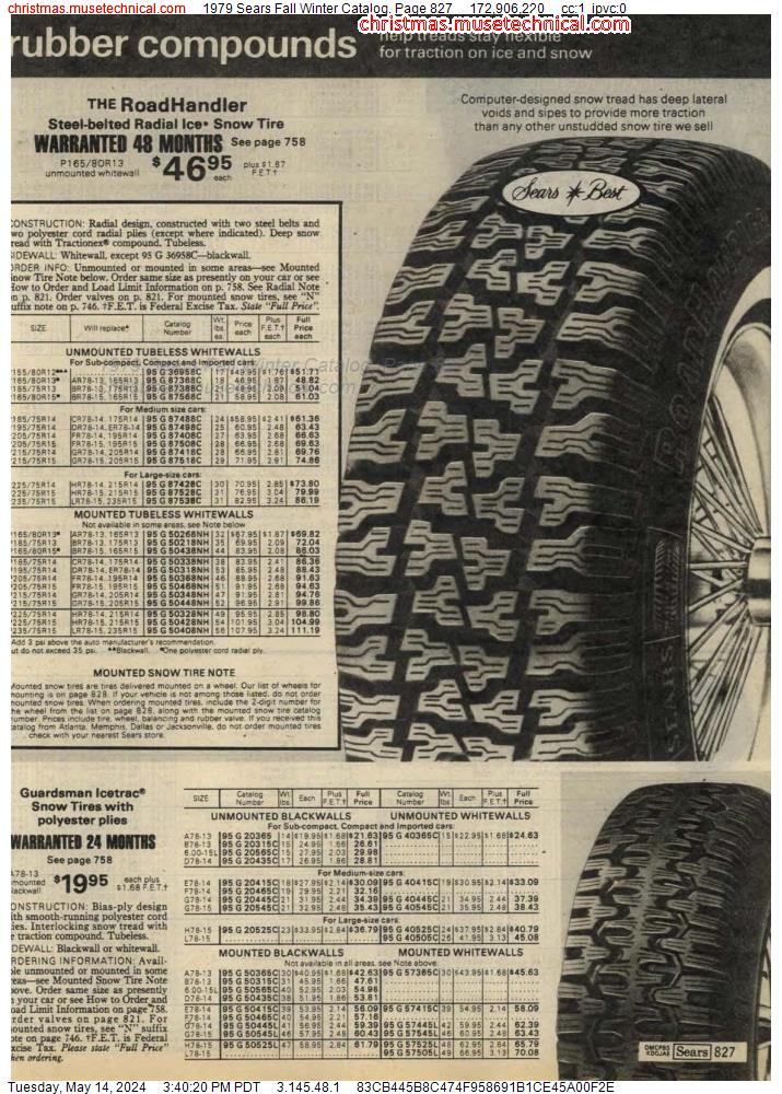 1979 Sears Fall Winter Catalog, Page 827