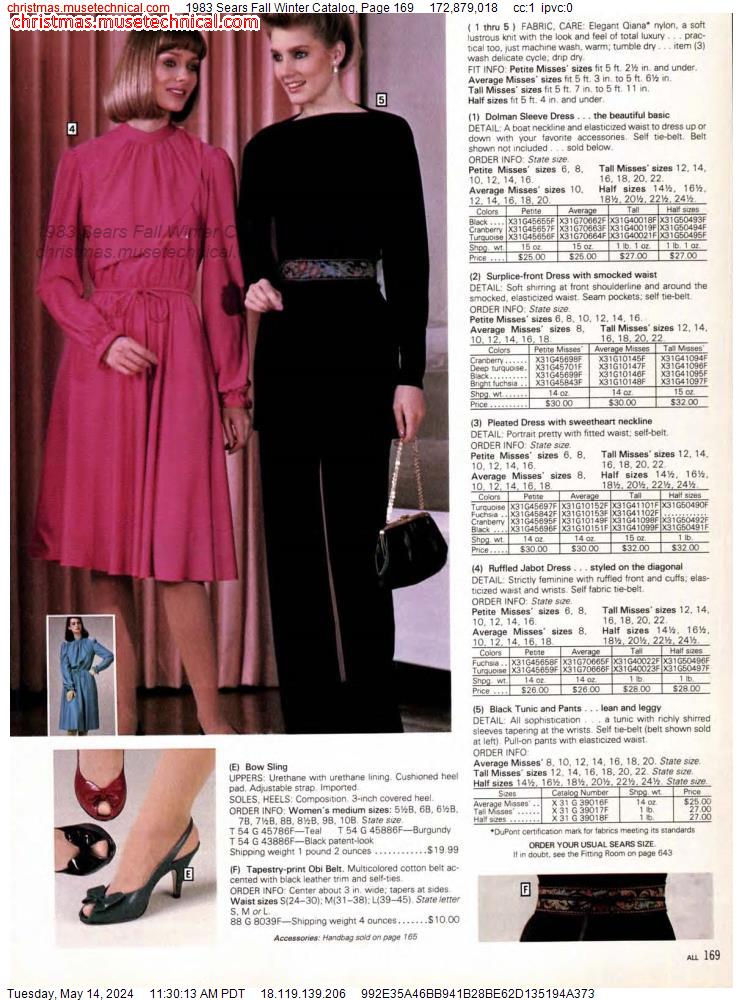 1983 Sears Fall Winter Catalog, Page 169