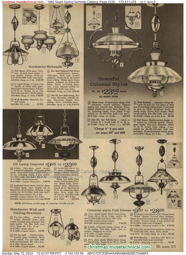 1962 Sears Spring Summer Catalog, Page 1239