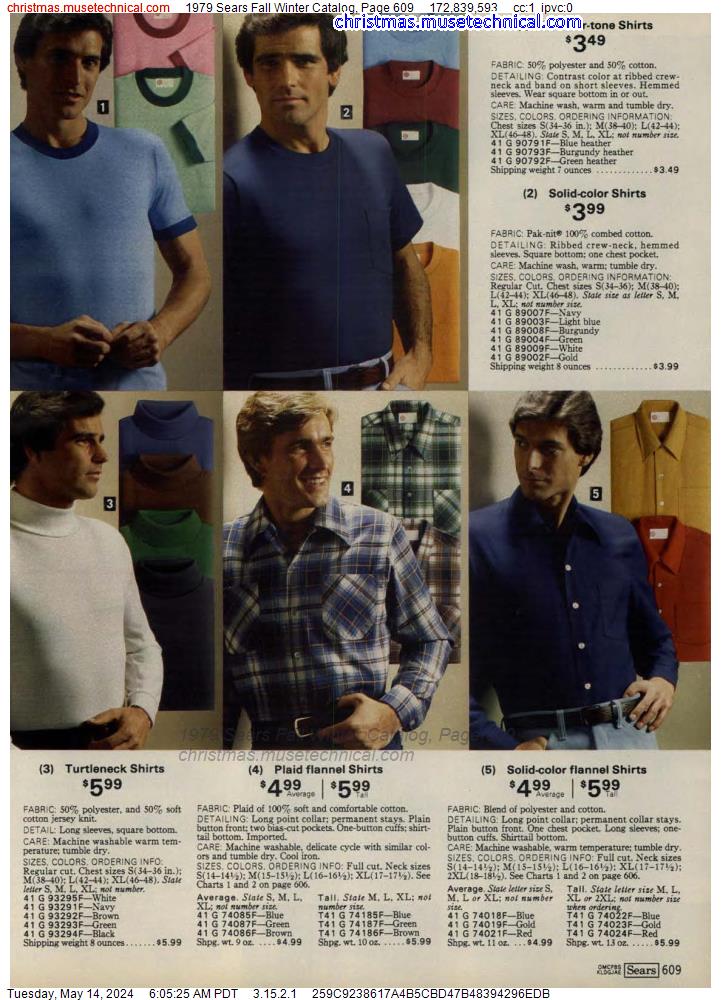 1979 Sears Fall Winter Catalog, Page 609