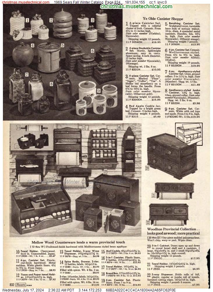 1969 Sears Fall Winter Catalog, Page 834