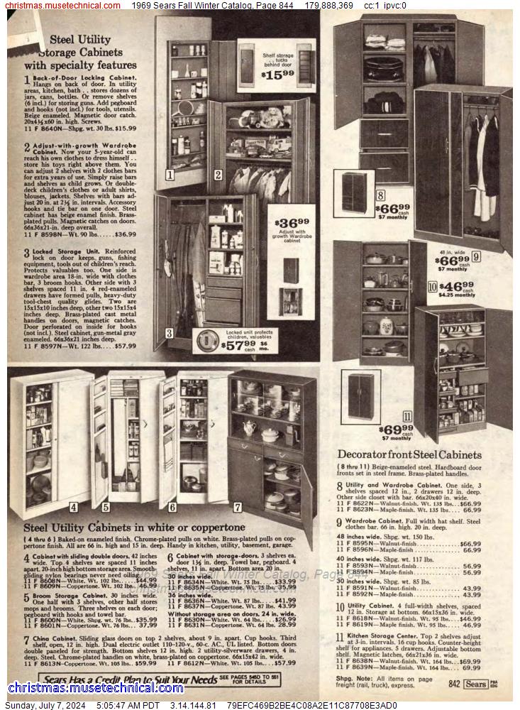 1969 Sears Fall Winter Catalog, Page 844