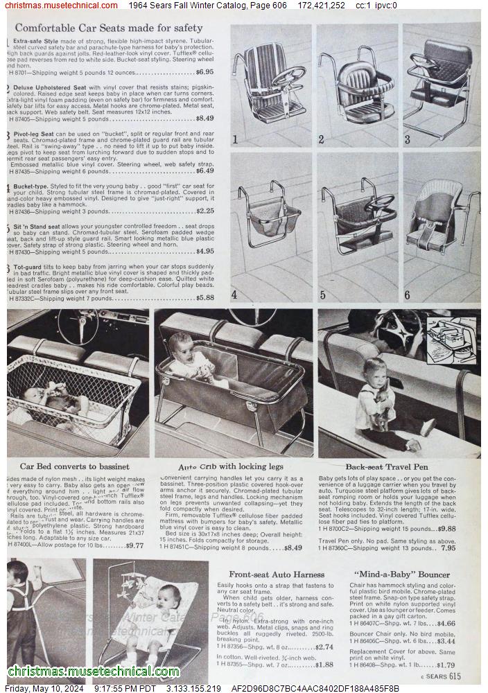 1964 Sears Fall Winter Catalog, Page 606