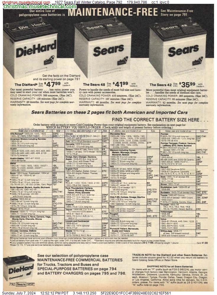 1977 Sears Fall Winter Catalog, Page 792