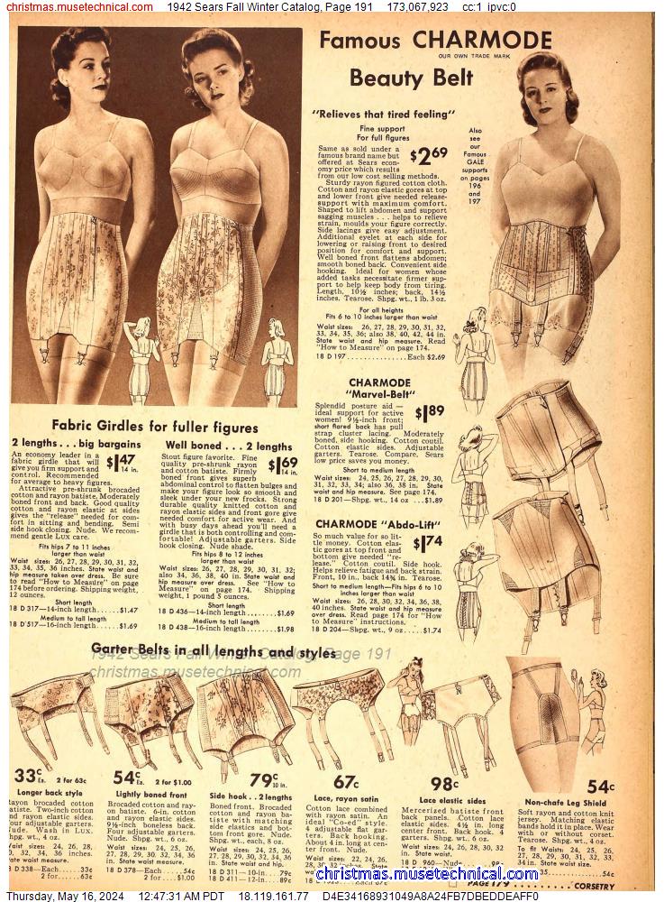 1942 Sears Fall Winter Catalog, Page 191