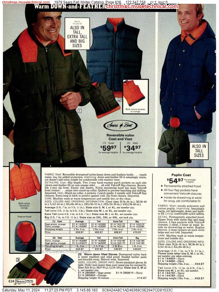 1978 Sears Fall Winter Catalog, Page 636