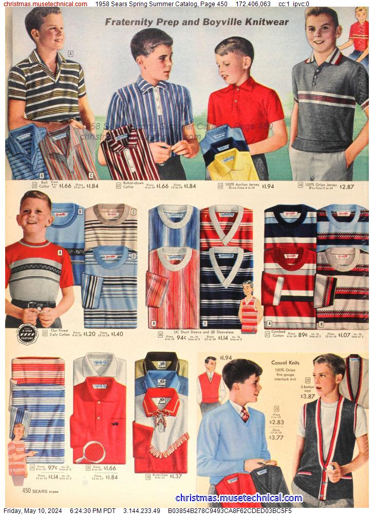 1958 Sears Spring Summer Catalog, Page 450