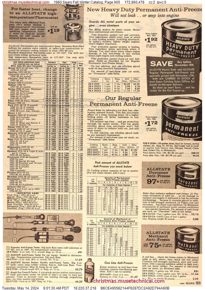 1960 Sears Fall Winter Catalog, Page 905
