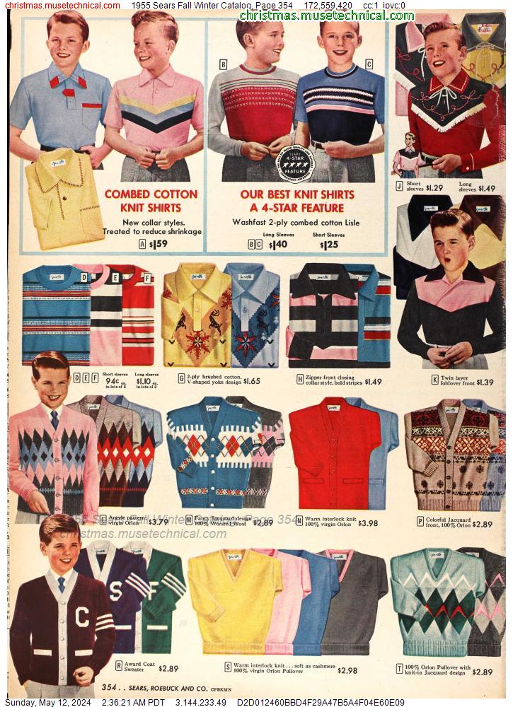 1955 Sears Fall Winter Catalog, Page 354