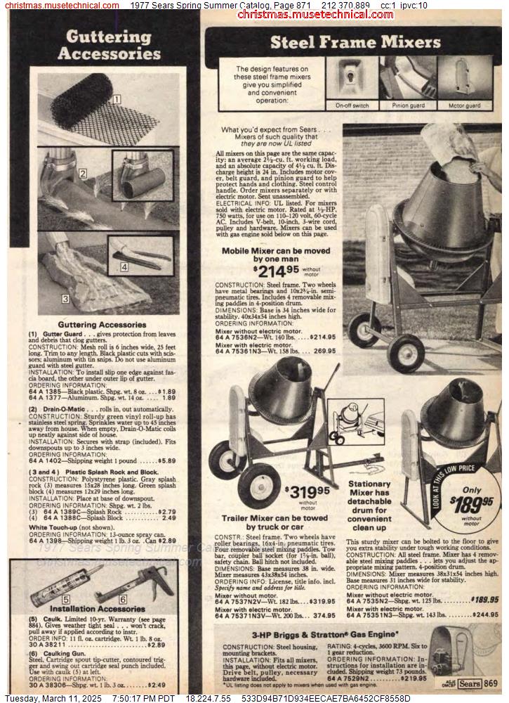 1977 Sears Spring Summer Catalog, Page 871