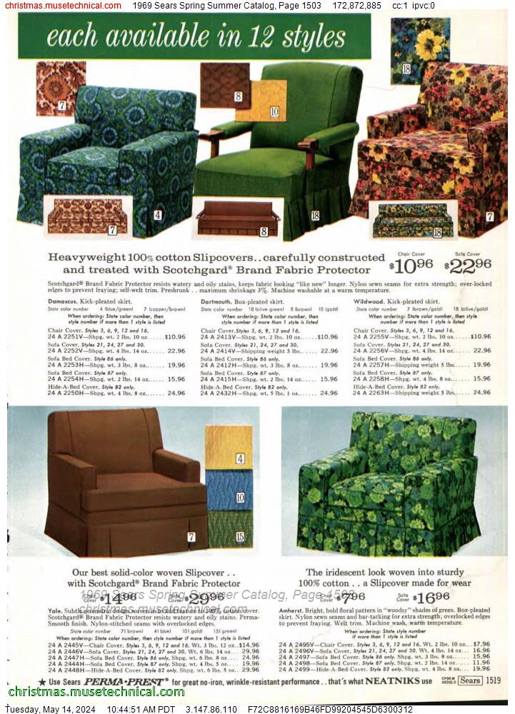 1969 Sears Spring Summer Catalog, Page 1503