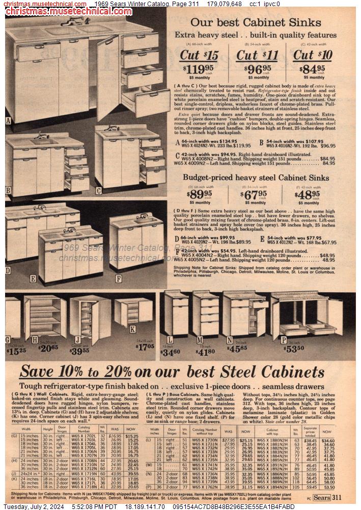 1969 Sears Winter Catalog, Page 311