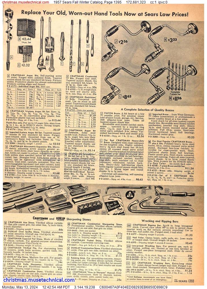 1957 Sears Fall Winter Catalog, Page 1395