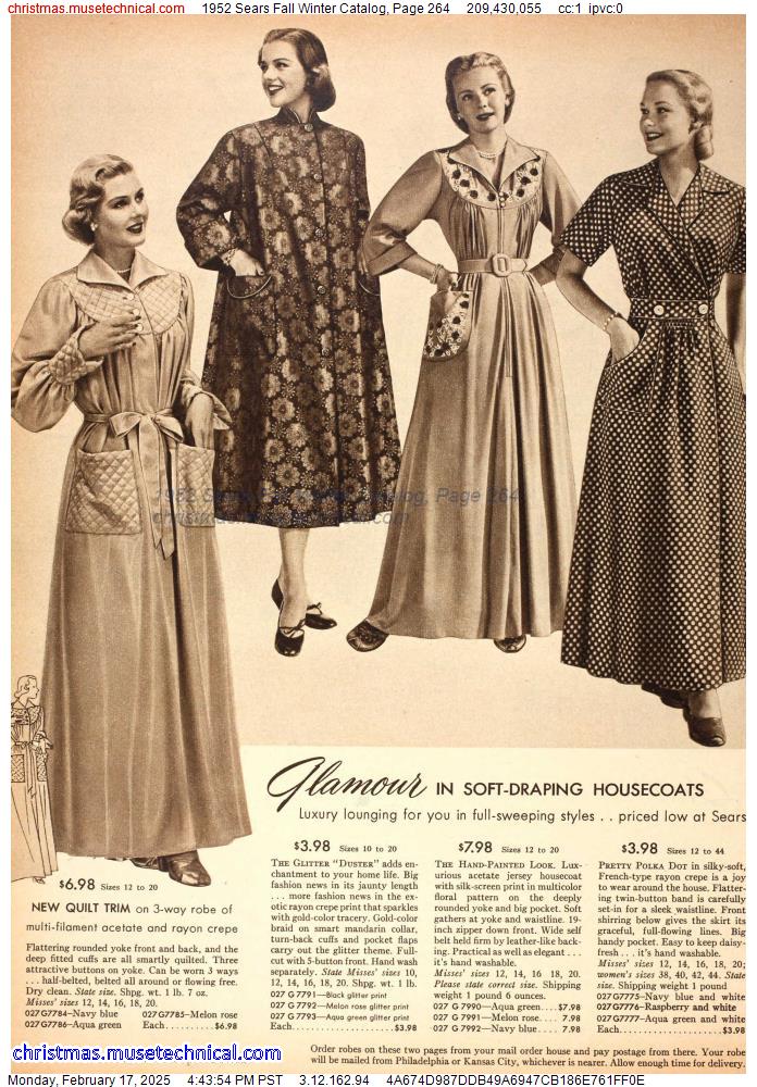 1952 Sears Fall Winter Catalog, Page 264