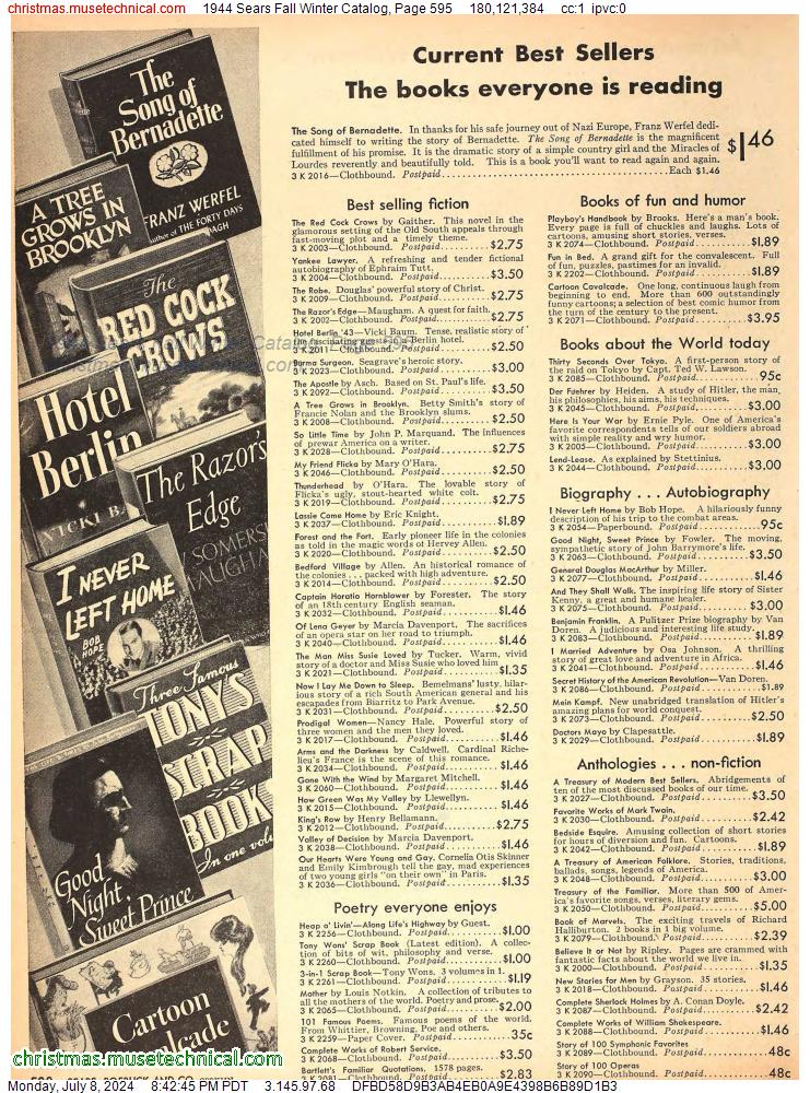 1944 Sears Fall Winter Catalog, Page 595