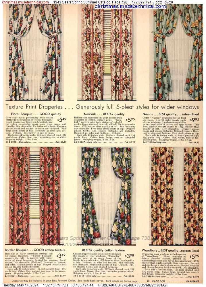 1943 Sears Spring Summer Catalog, Page 738