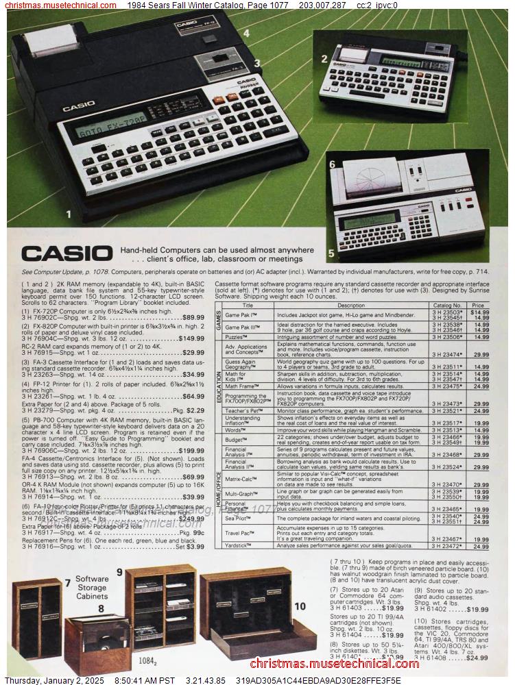 1984 Sears Fall Winter Catalog, Page 1077