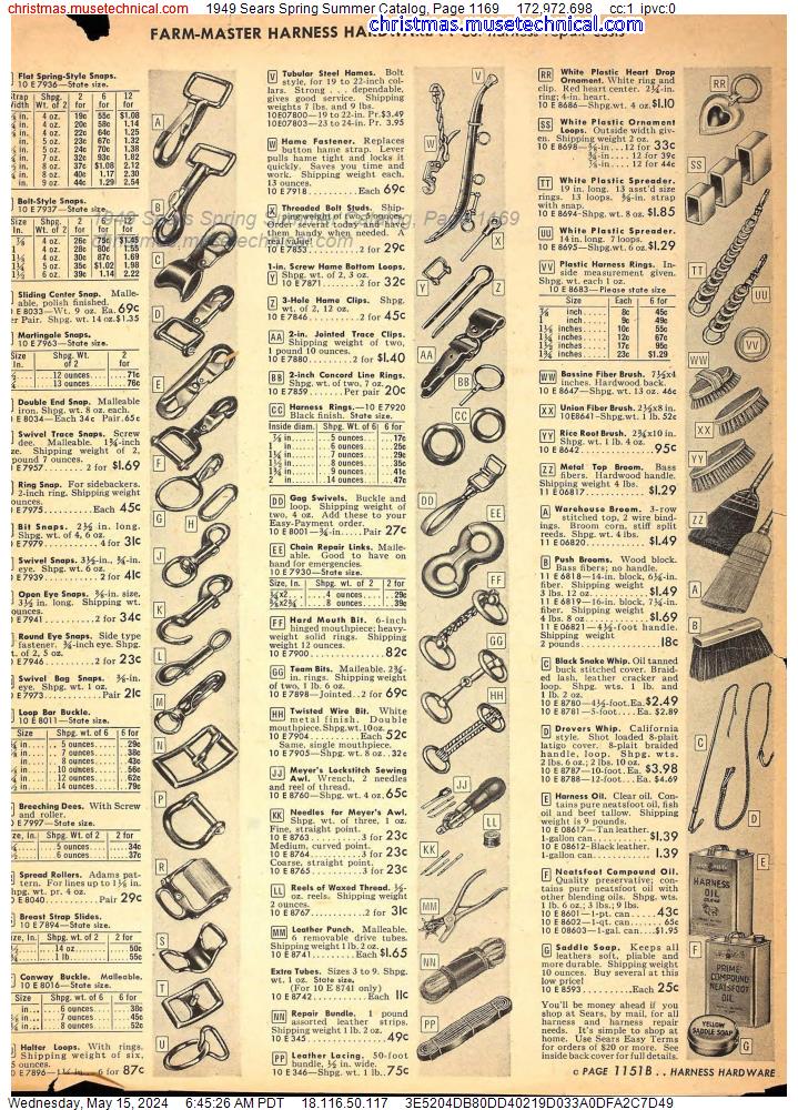 1949 Sears Spring Summer Catalog, Page 1169
