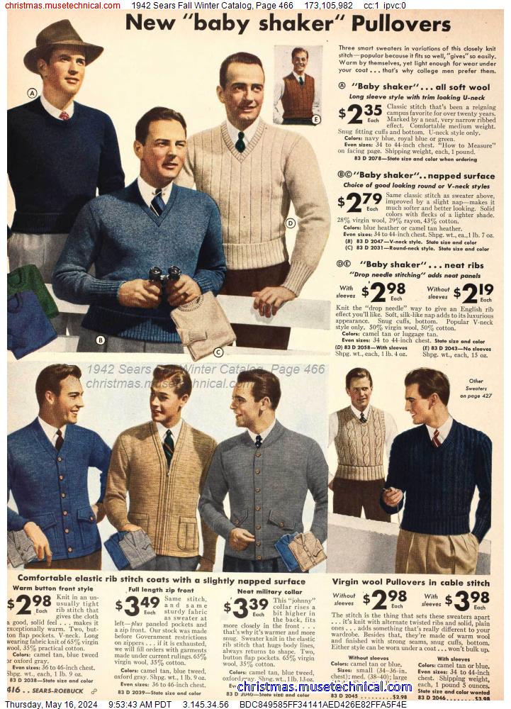 1942 Sears Fall Winter Catalog, Page 466
