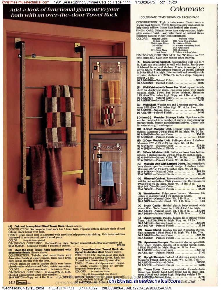 1981 Sears Spring Summer Catalog, Page 1414