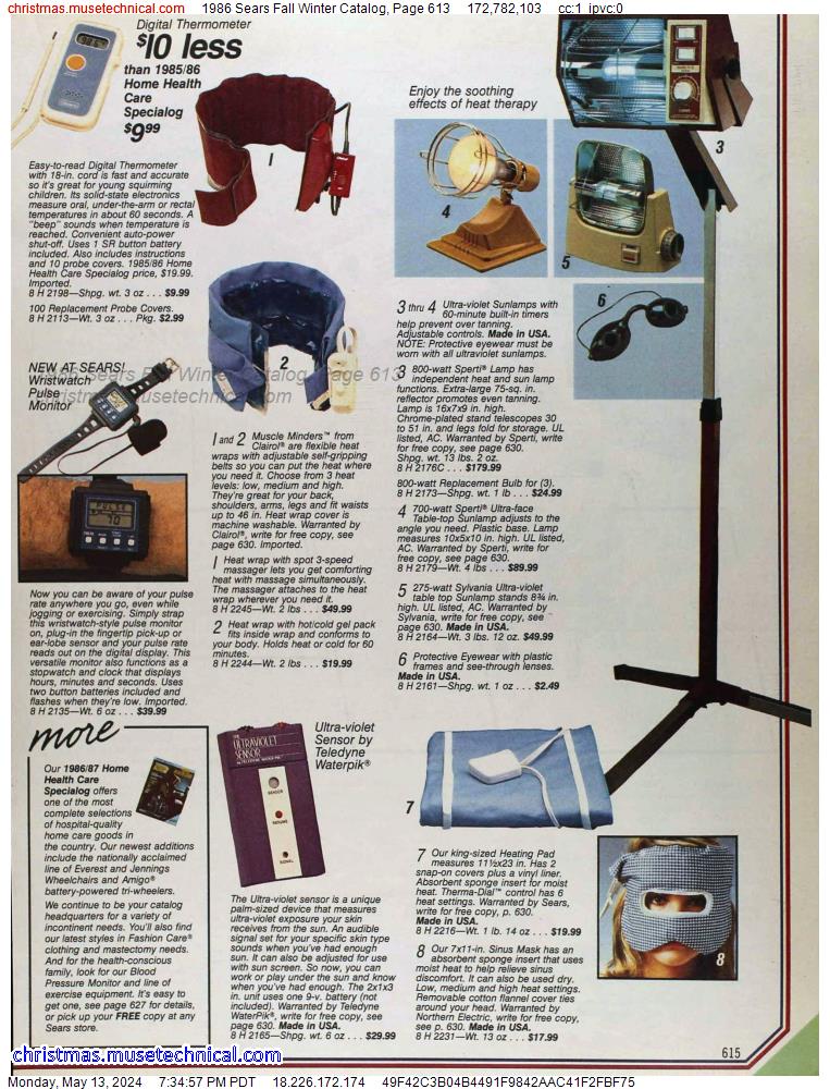 1986 Sears Fall Winter Catalog, Page 613
