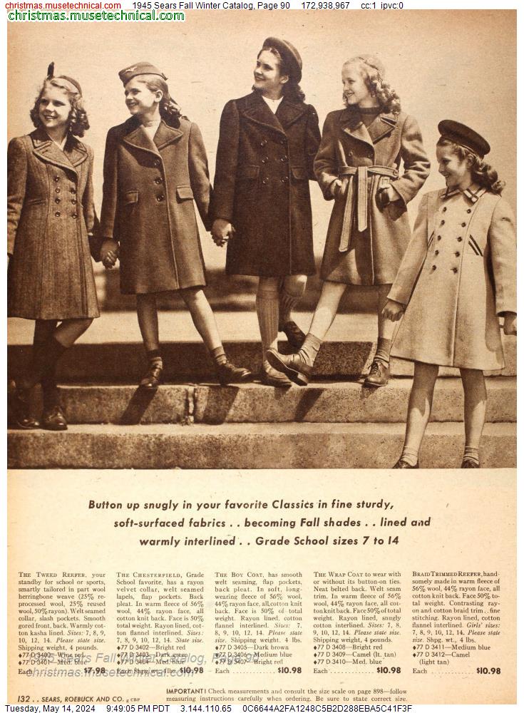 1945 Sears Fall Winter Catalog, Page 90