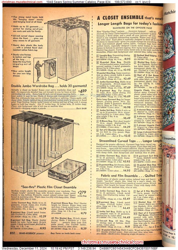 1948 Sears Spring Summer Catalog, Page 834