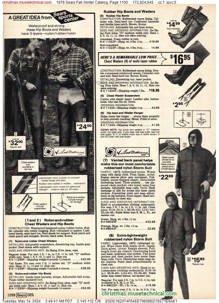 1976 Sears Fall Winter Catalog, Page 1100