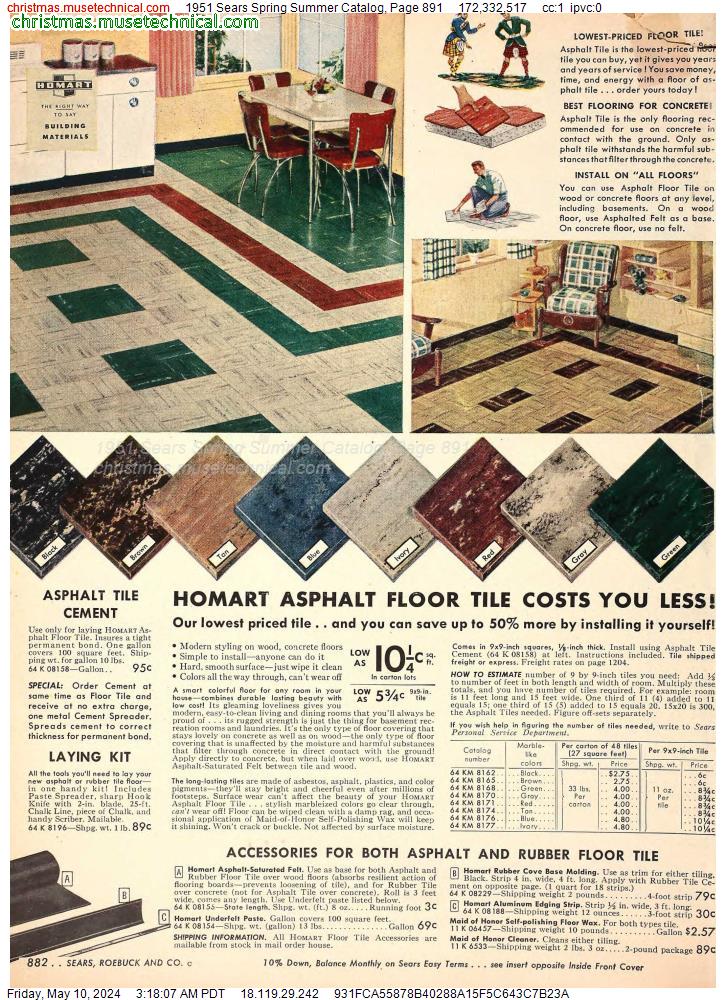 1951 Sears Spring Summer Catalog, Page 891