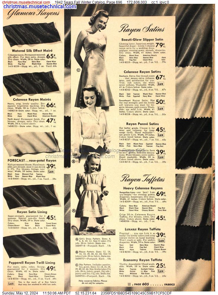 1942 Sears Fall Winter Catalog, Page 696