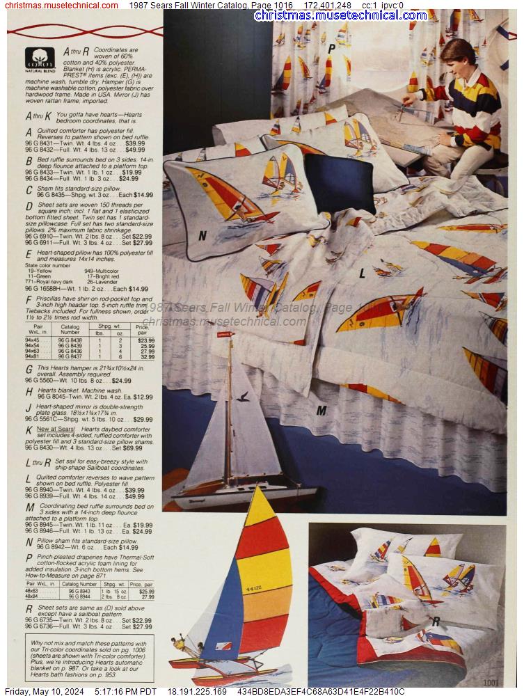 1987 Sears Fall Winter Catalog, Page 1016