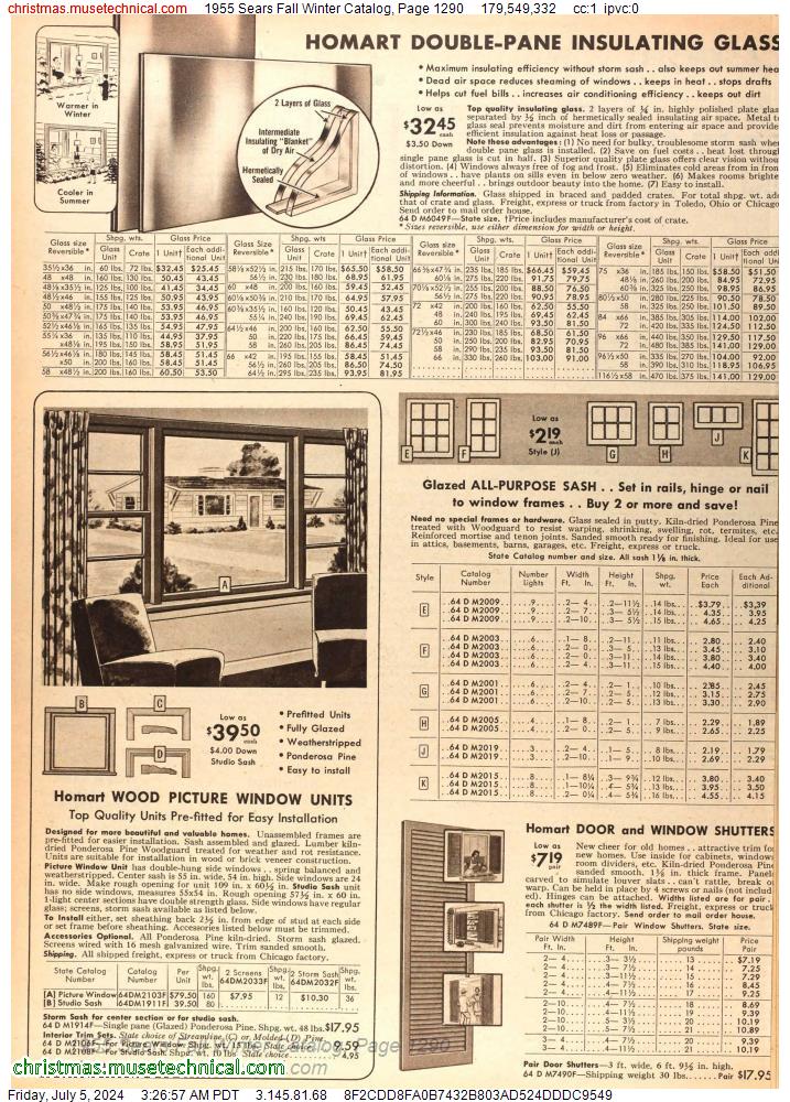 1955 Sears Fall Winter Catalog, Page 1290