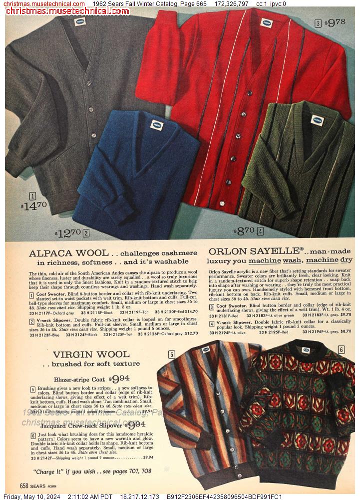 1962 Sears Fall Winter Catalog, Page 665