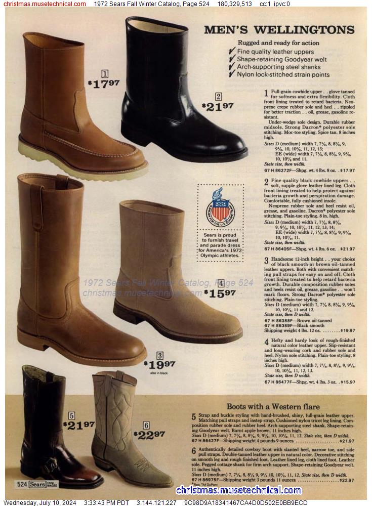1972 Sears Fall Winter Catalog, Page 524