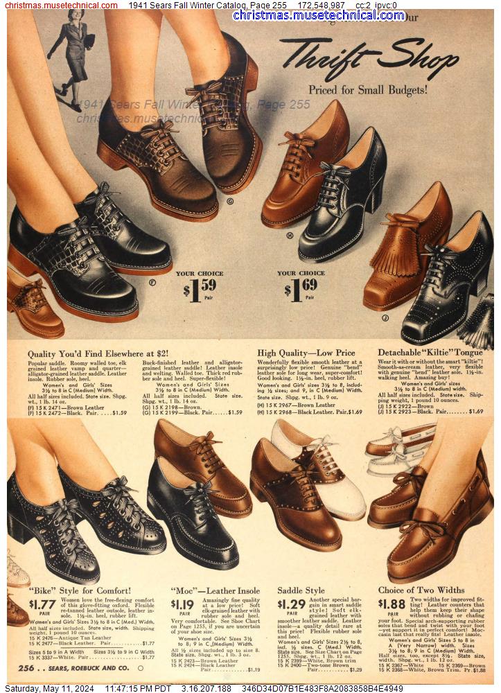 1941 Sears Fall Winter Catalog, Page 255