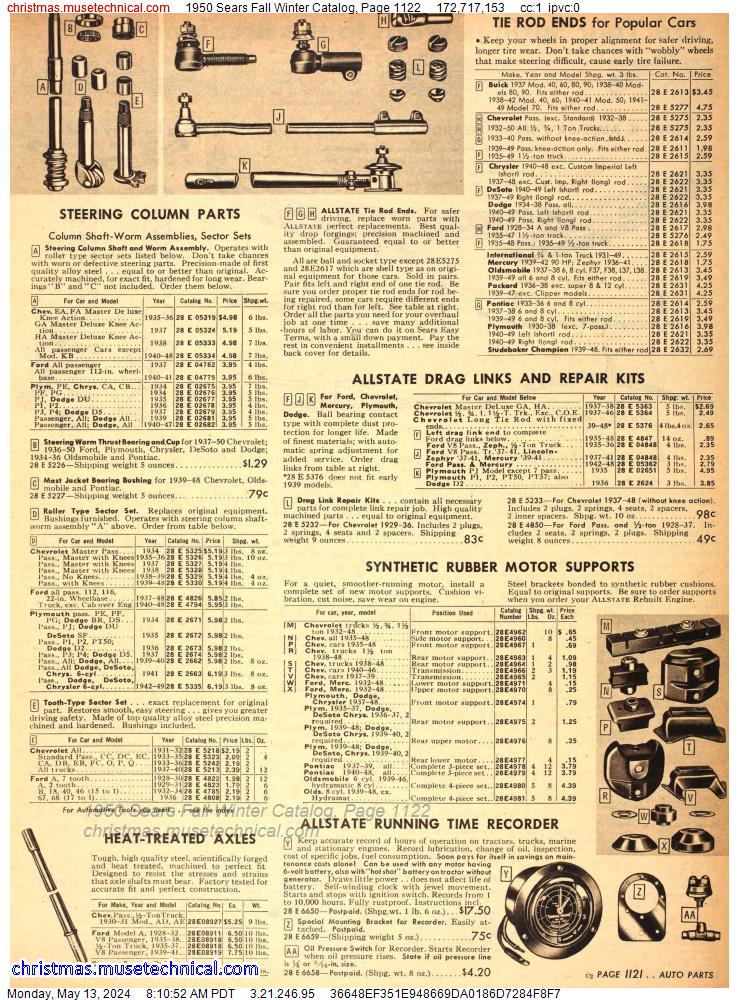 1950 Sears Fall Winter Catalog, Page 1122