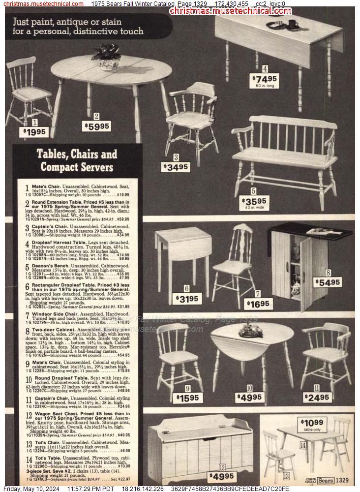 1975 Sears Fall Winter Catalog, Page 1329