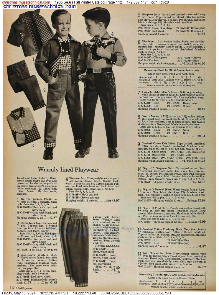1965 Sears Fall Winter Catalog, Page 112