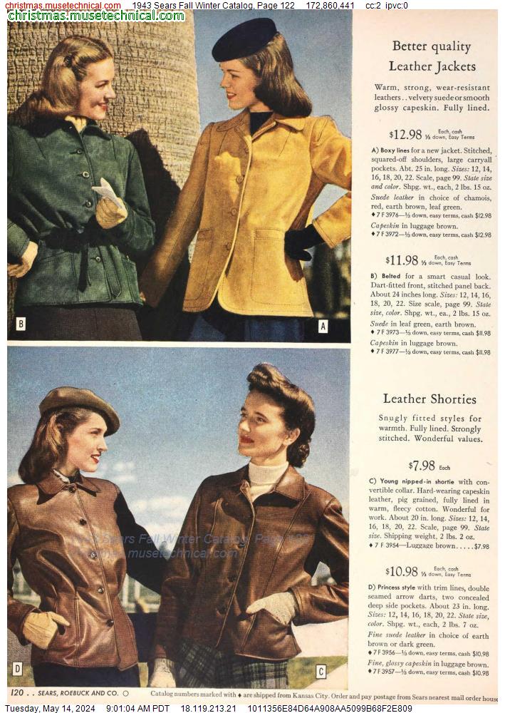1943 Sears Fall Winter Catalog, Page 122