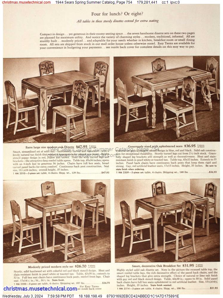 1944 Sears Spring Summer Catalog, Page 754