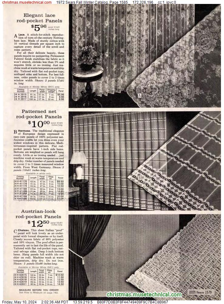 1972 Sears Fall Winter Catalog, Page 1585