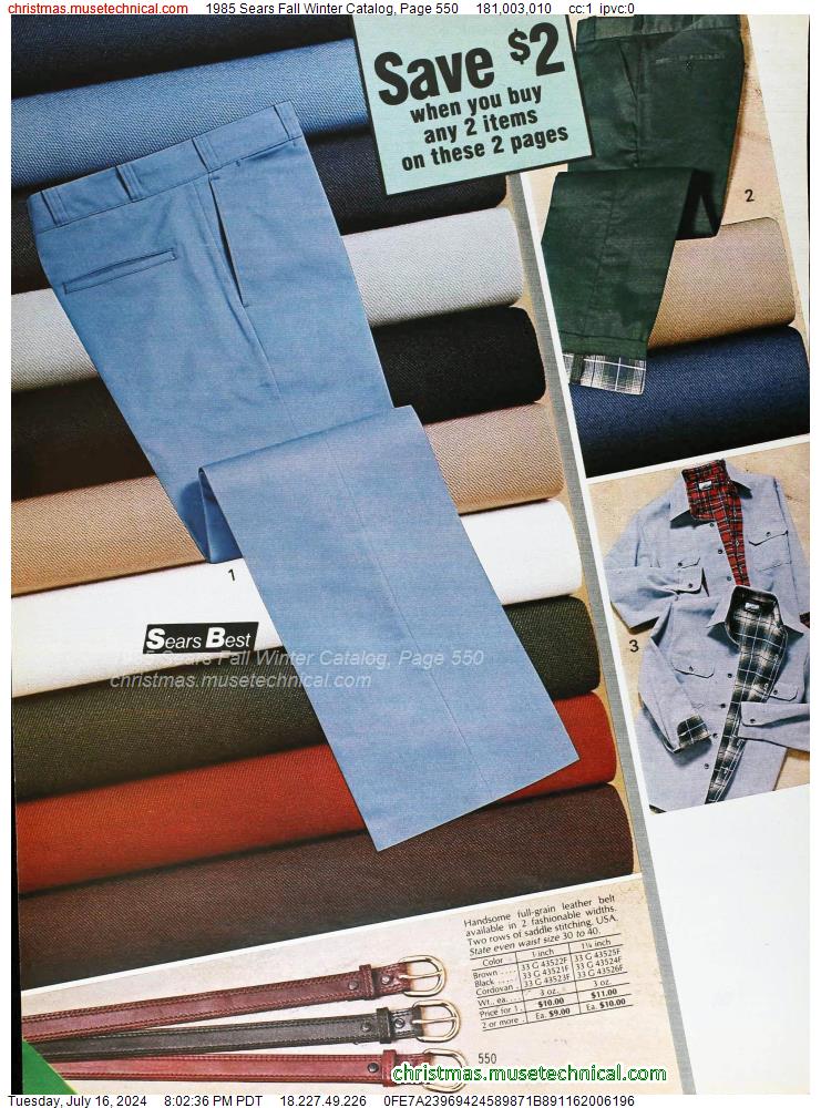 1985 Sears Fall Winter Catalog, Page 550