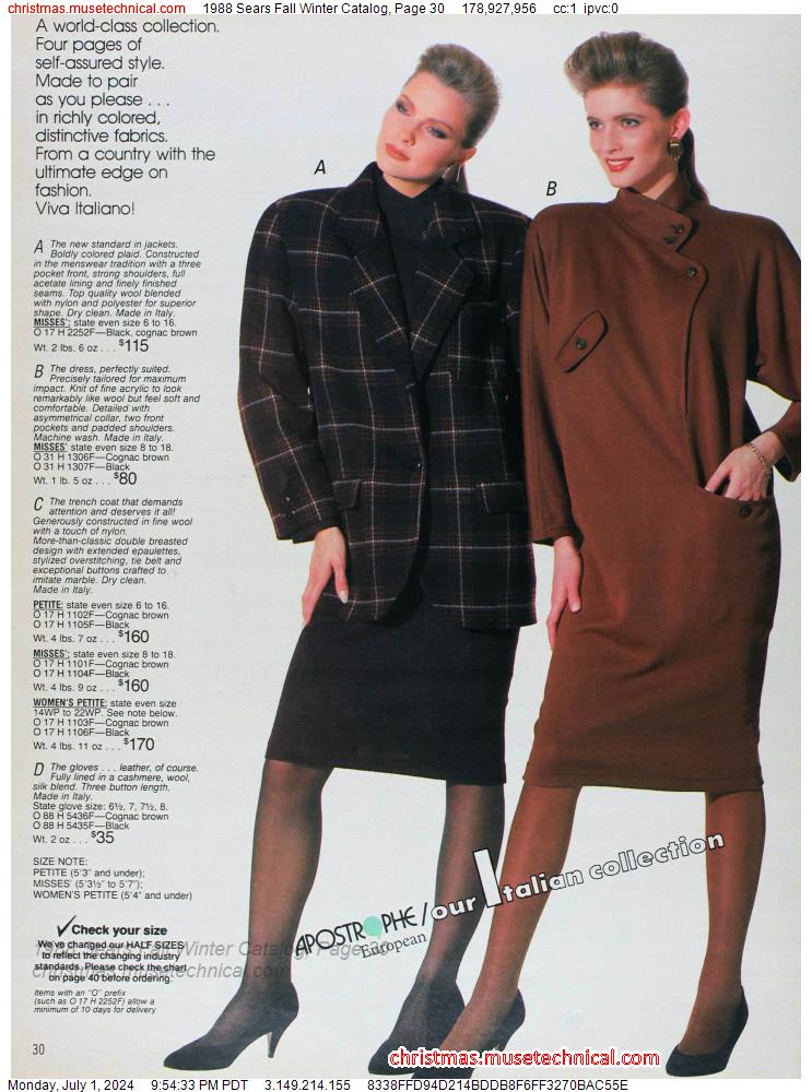 1988 Sears Fall Winter Catalog, Page 30 - Catalogs & Wishbooks